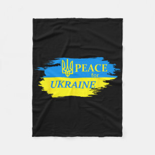 Peace For Ukraine Ukrainian Flag Ukraine Logo Fleece Blanket