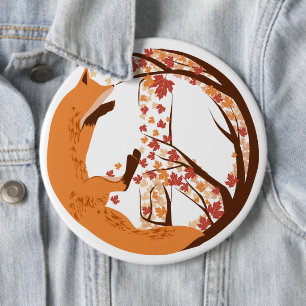 Peace Fox 6 Cm Round Badge