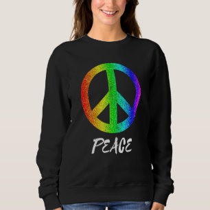 Peace Freedom 60s Pride Rainbow Peace Sign Equalit Sweatshirt