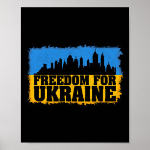 Peace Freedom For Ukraine Flag I Stand With Ukrain Poster