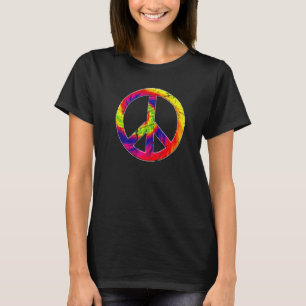 Peace Freedom Unity Colourful Tie Dye Peace Sign T-Shirt