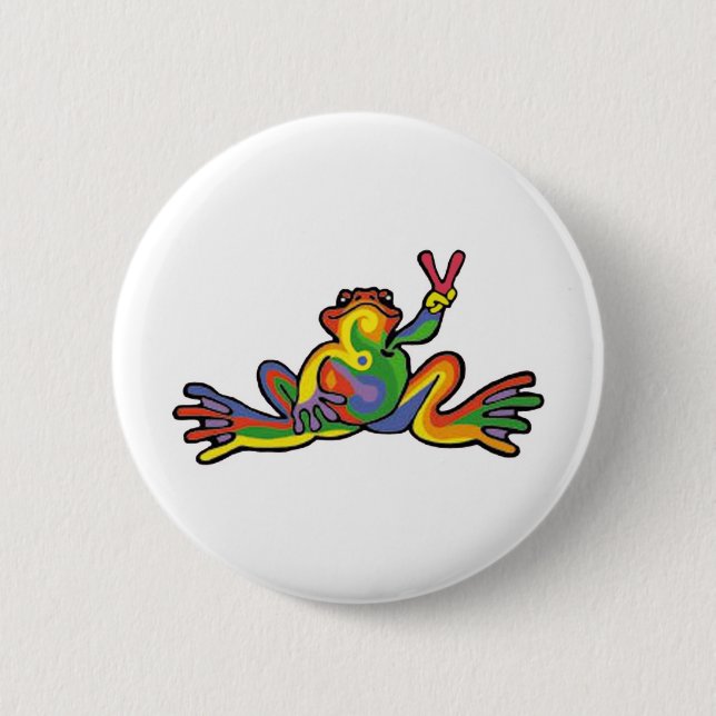 Peace Frog 6 Cm Round Badge (Front)
