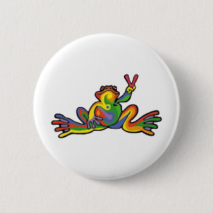 Peace Frog 6 Cm Round Badge