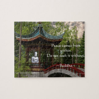 Peace From Within, Buddha Quote Jigsaw Puzzle