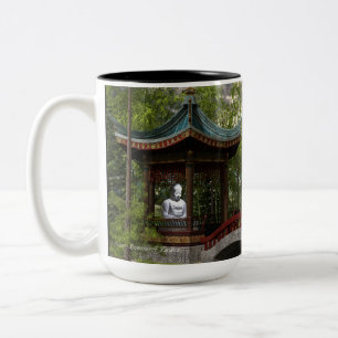 Peace From Within, Buddha Quote Two-Tone Coffee Mug