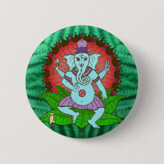 Peace Ganesh Dancing 6 Cm Round Badge