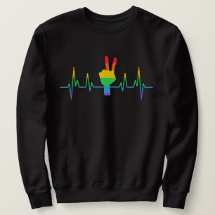 Peace Gay Heartbeat LGBT Sweatshirt
