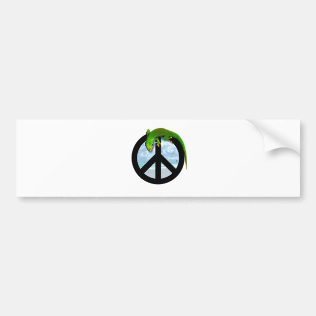 PEACE GECKO BUMPER STICKER (Front)