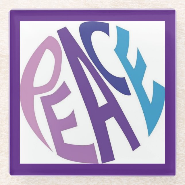 PEACE  GLASS COASTER (Front)