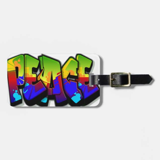 Peace Graffiti Luggage Tag (Front Horizontal)