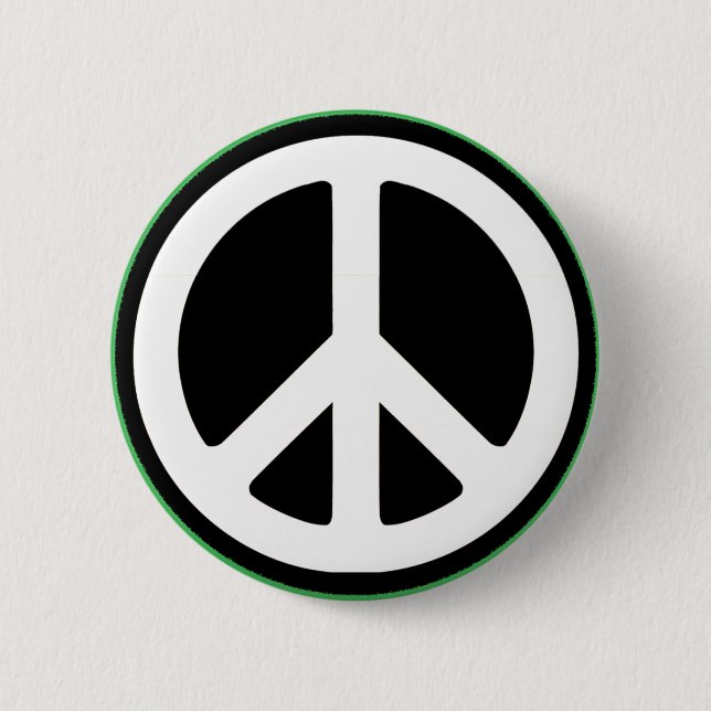Peace Green Symbol! 6 Cm Round Badge (Front)