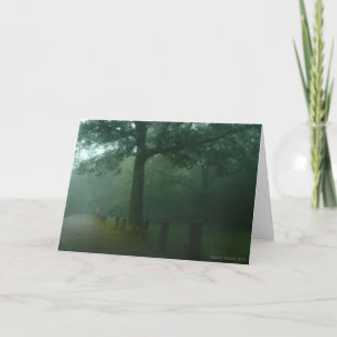 PEACE Greeting card, green trees, mist Card