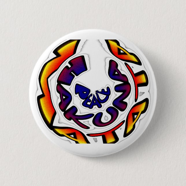 "Peace Hakuna Matata" Circular Art Print 6 Cm Round Badge (Front)