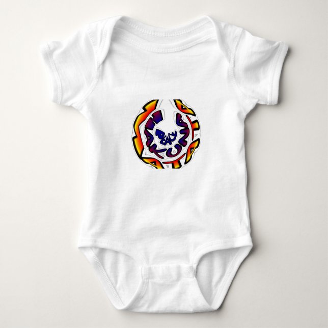 "Peace Hakuna Matata" Circular Art Print Baby Bodysuit (Front)