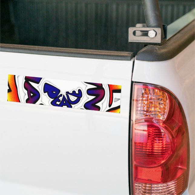 Peace Hakuna Matata Circular Art Print Bumper Sticker (On Truck)