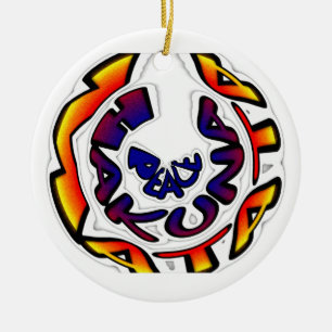 "Peace Hakuna Matata" Circular Art Print Ceramic Ornament