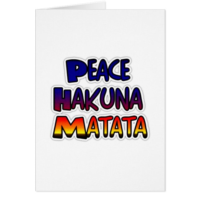 Peace Hakuna Matata Gifts Products (Front)
