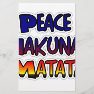 Peace Hakuna Matata Gifts Products Stationery