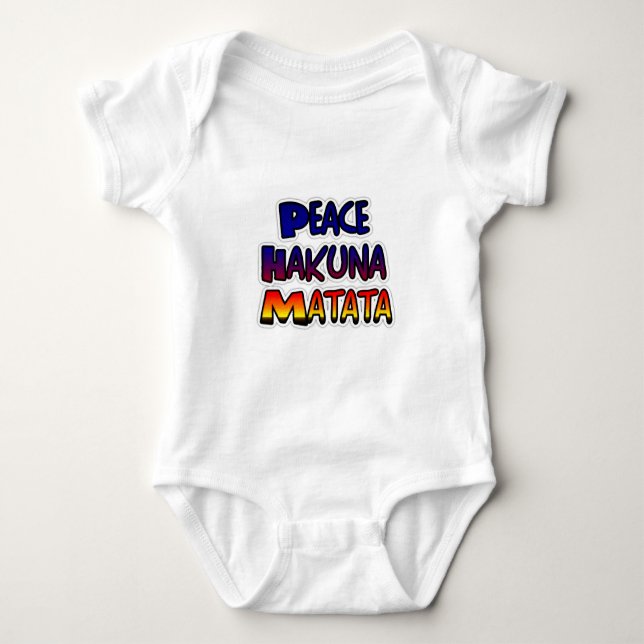 Peace Hakuna Matata Gradient Art Baby Bodysuit (Front)