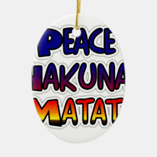 Peace Hakuna Matata Gradient Art Ceramic Tree Decoration