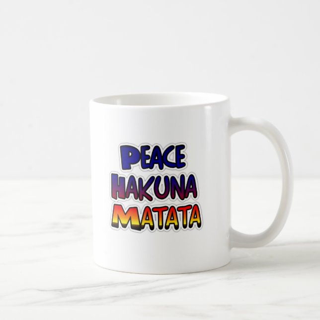 Peace Hakuna Matata Gradient Art Coffee Mug (Right)