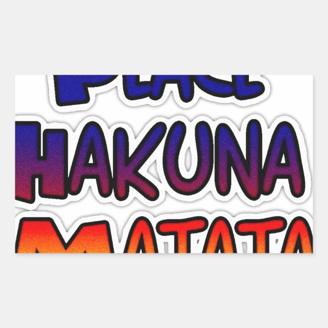 Peace Hakuna Matata Gradient Art Rectangular Sticker (Front)