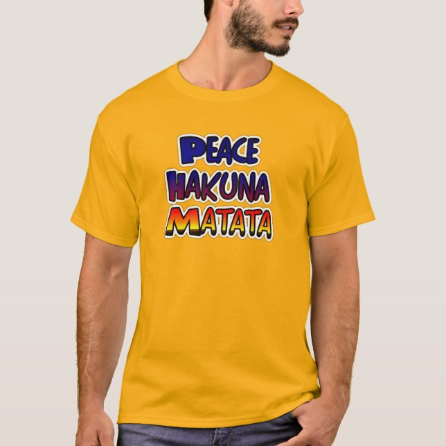 Peace Hakuna Matata Gradient Art T-Shirt (Front)