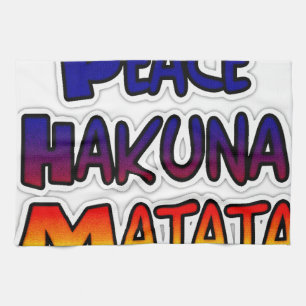 Peace Hakuna Matata Gradient Art Tea Towel