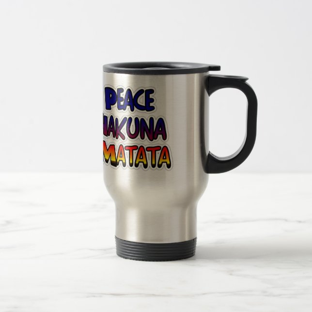 Peace Hakuna Matata Gradient Art Travel Mug (Right)