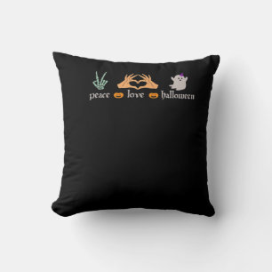 Peace Halloween Peace Sign Skeleton Witch's Hands  Cushion