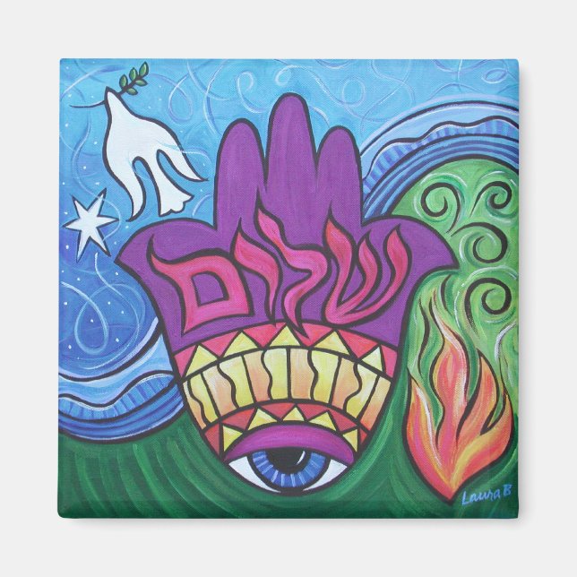 Peace Hamsa Magnet (Front)