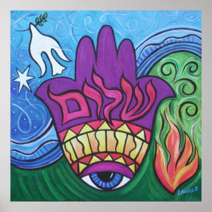 Peace Hamsa Print