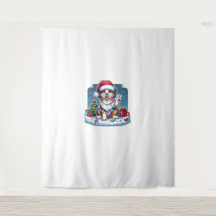 Peace Hand Australian Shepherd Christmas Lights Wo Tapestry