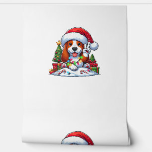 Peace Hand Basset Hound Christmas Lights Dog Women Wallpaper