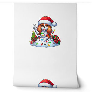Peace Hand Cavalier King Charles Spaniel Christmas Wallpaper