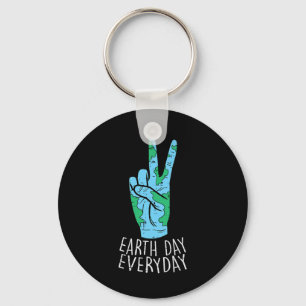 Peace Hand Earth Day Everyday Environment Men Wome Key Ring