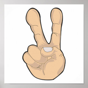 peace hand gesture poster
