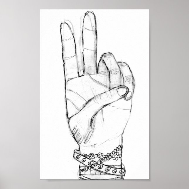 Peace Hand Poster (Front)
