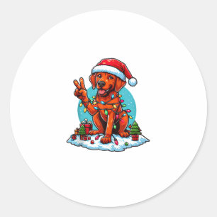 Peace Hand Rhodesian Ridgeback Christmas Lights Wo Classic Round Sticker