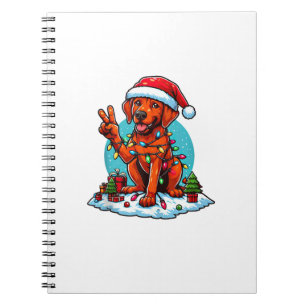 Peace Hand Rhodesian Ridgeback Christmas Lights Wo Notebook