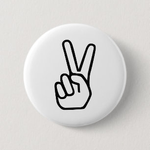 Peace Hand Sign 6 Cm Round Badge