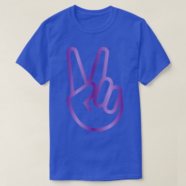 Peace Hand Sign Design purple T-Shirt (Design Front)