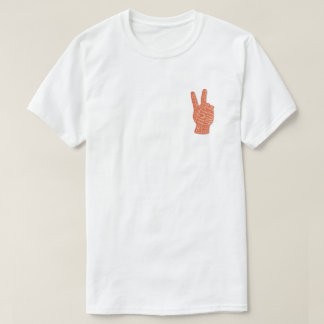 Peace Hand Sign Embroidered Style – Love Freedom  T-Shirt