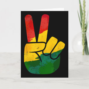 Peace Hand Sign Juneteenth Day Black Pride Men Wom Card