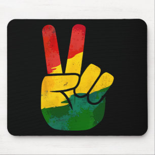 Peace Hand Sign Juneteenth Day Black Pride Men Wom Mouse Pad