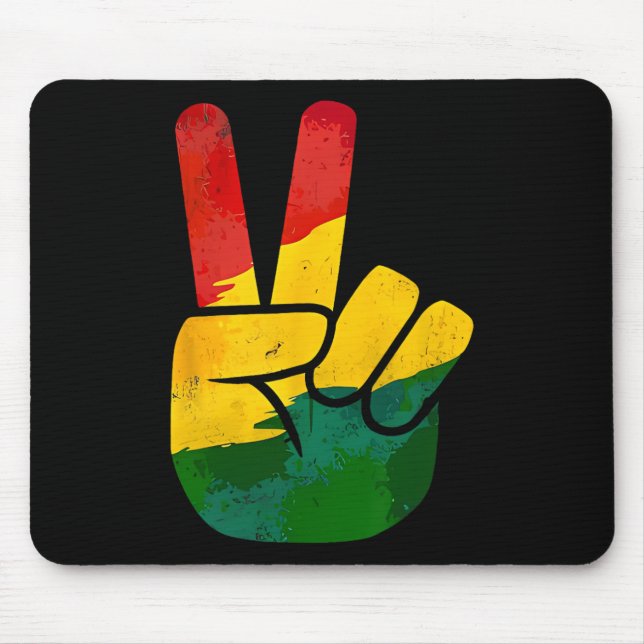 Peace Hand Sign Juneteenth Day Black Pride Men Wom Mouse Pad (Front)