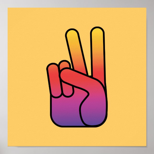 Peace Hand Sign Poster/Print (Front)