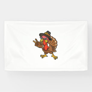 Peace Hand Sign Thankful Turkey Thanksgiving
