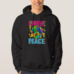 Peace Hand Tie Dye Finger Freedom Hippie Flower Ch Hoodie