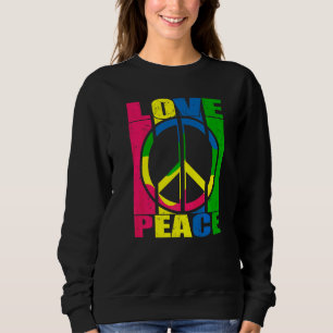 Peace Hand Tie Dye Finger Freedom Hippie Flower Ch Sweatshirt